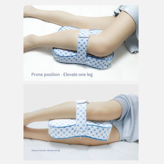 3D Gestepptes Beinkissen mit Verstellbarem Riemen Memory-Schaum PP-Baumwollfüllung Korrigierendes Beinunterstützungskissen Wabenförmig gesteppter Beinabstandshalter