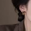New Creative Leopard C-Shaped Earrings for Women Ladies Light Luxury Temperament Metal Stud Earrings Party Jewelry Accessories
