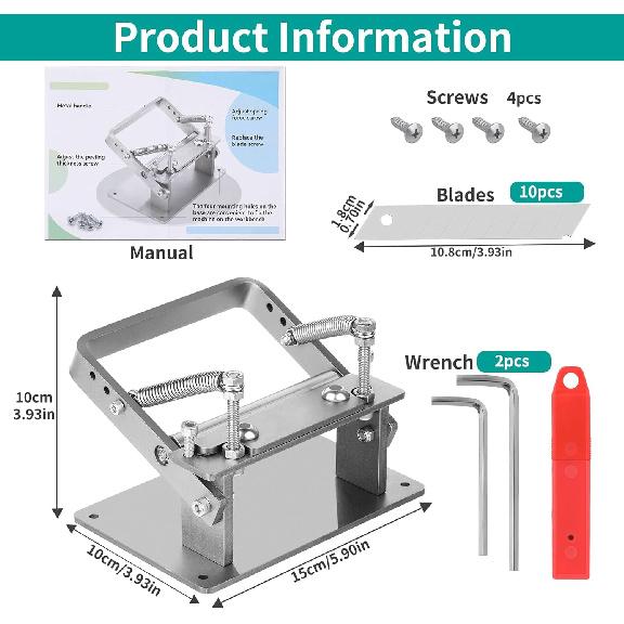 Manual Leather Splitter Leather Peeling Machine, Leather Paring Skiver, Leather Skiving Tools with Instructions Handle Leather Peel Working Tools