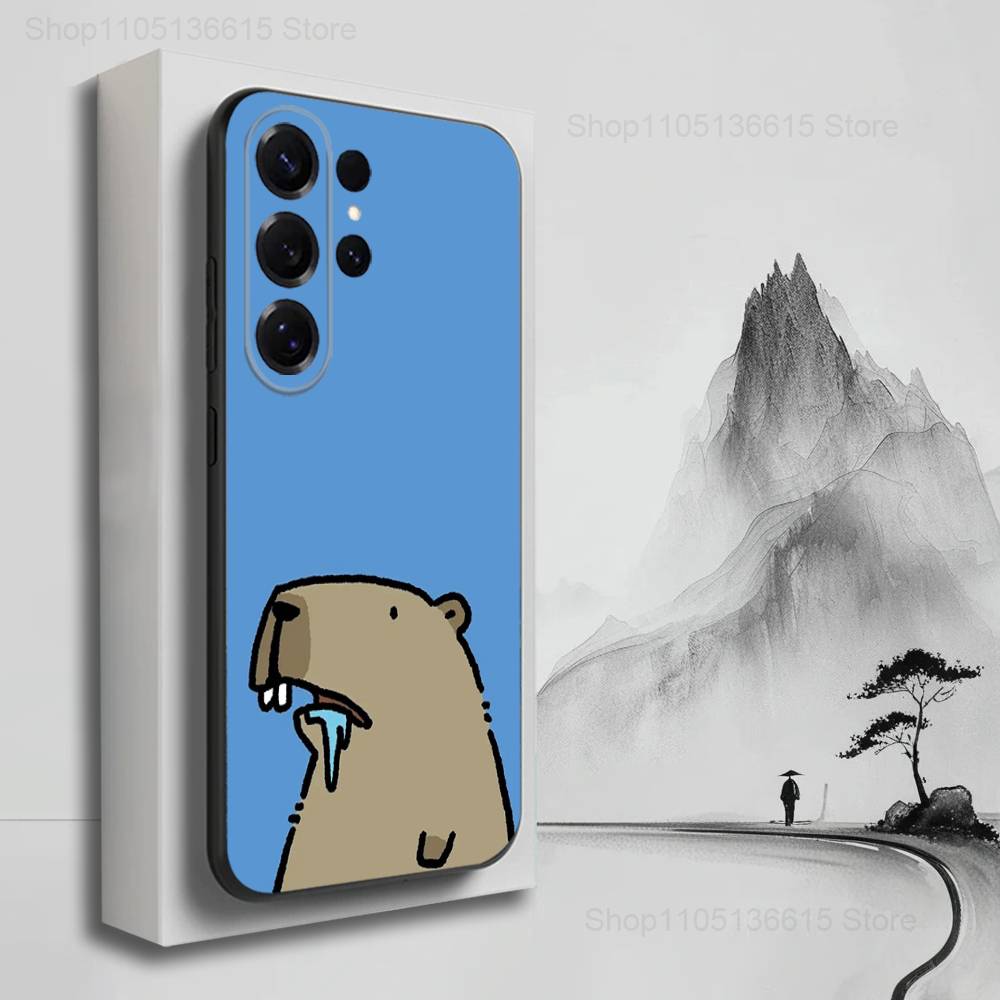 

Cute Capybara Cartoon Case For Samsung S22,S21,S9,S25,S24,S23,Ultra,FE,S20,S10,Plus,Lite,Soft Silicone Black SamsungS20