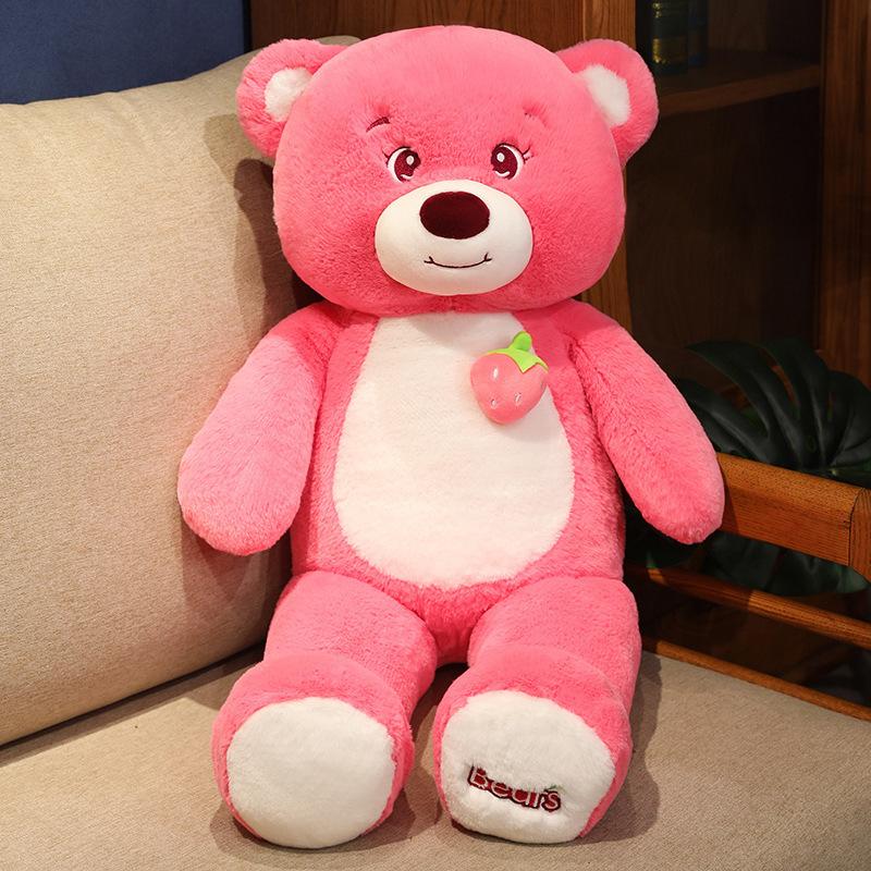 Internet Celebrity Long Legs Strawberry Bear Bow Tie Rabbit Strawberry Bear Doll Birthday Gift Cute Pillow Large Rag Doll