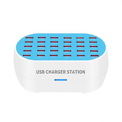Multiport USB Charger 30-Port Desktop USB Charging Station Hub 32A/160W Power 5V 1A-2.4A Output
