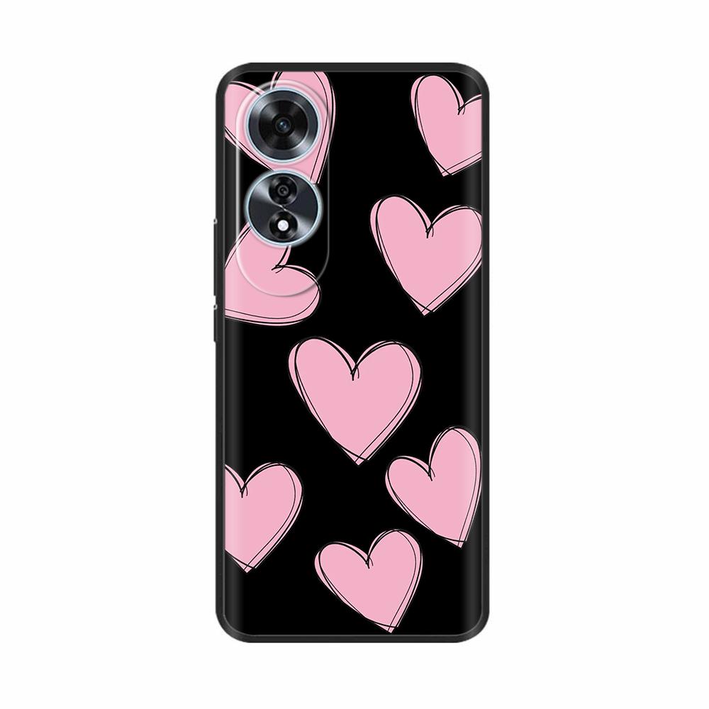 For Oppo A60 4G Case Love Heart Butterfly Soft Silicone Painted Back Cover For Oppo A60 OppoA60 4G Phone Shell Housing Fundas