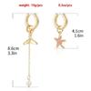 Retro Dolphin Tail Glazed Sea Star Asymmetric Fashion Luxury Earrings for Women Girls Jewelry Accessories Wedding Part Gifts