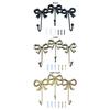 Retro Style Bow Wall Hook Gold Color Iron Metal Clothes Hook Bow Knot Three-Bows Design Wall Mounted Hook Girls Room