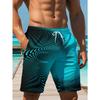 Men's Casual Beach Shorts - Stylish Print, 100% Polyester, Drawstring Waistband, Regular Fit