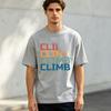 Vintage Climb Stacked Text Print Tshirt Unisex Retro Multicolor Climbing Casual Cotton Tee Outdoor Hiking Adventure Aesthetic Tops