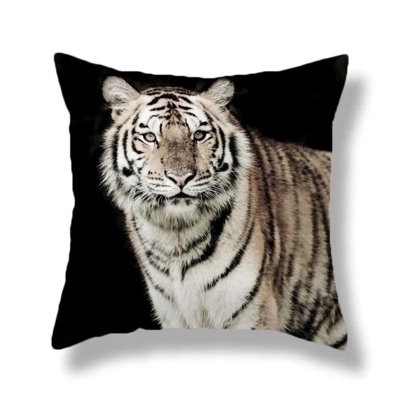 Heimdekoration Tierwelt Tiger Kissenbezug Bett Wohnzimmer Sofa Bürositz Auto Lendenkissen Bezug
