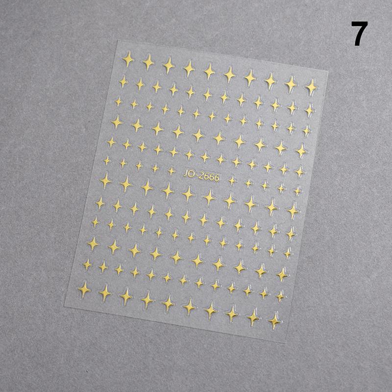 1 Stück Weiß Schwarz Sterne Nagelaufkleber Irreguläre Pentagramm Abziehbilder Rosa Laser Glänzend Glitzer Sternenlicht Maniküre Ornamente Slider