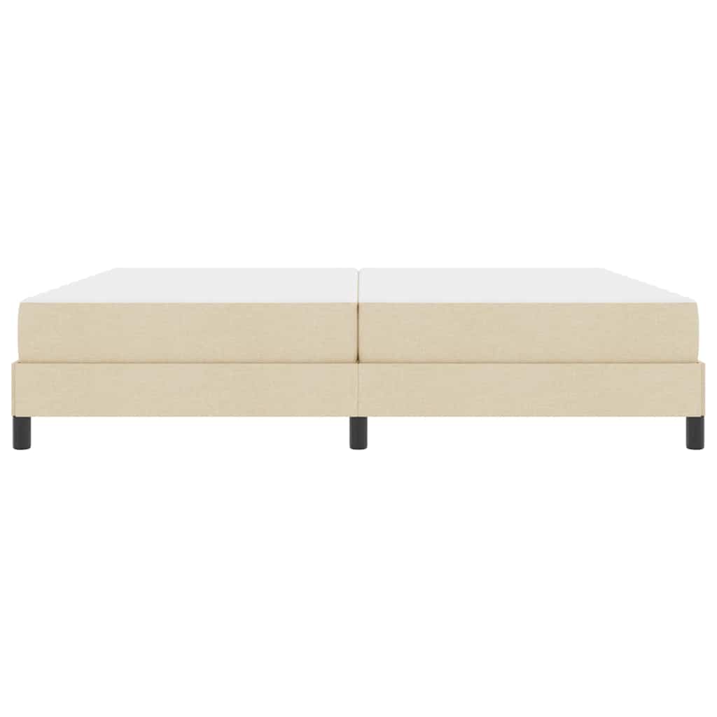 Box Spring Bed with Mattress Cream 200 x 200 cm Fabric