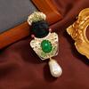 Creative Women Men Vintage Sheik Pearl Taseel Brooches Pins Unisex Classic Baroque Resin Stone Enamel Badges Accessories