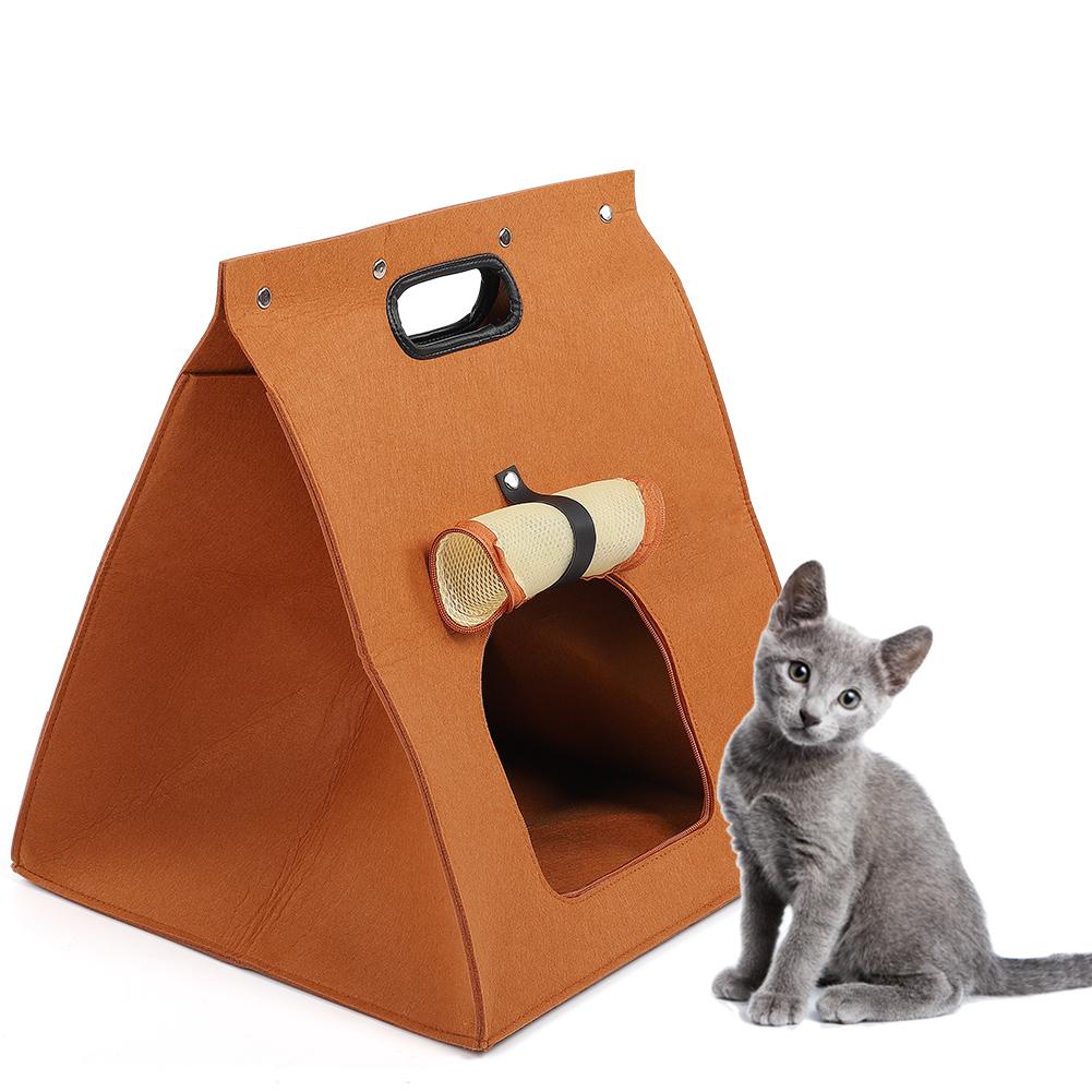 Filzstoff Schokolade Einfache Reinigung Tragbar Gute Luftdurchlässigkeit Bequeme Haustiertasche für Kleine Hunde KatzenSchokolade