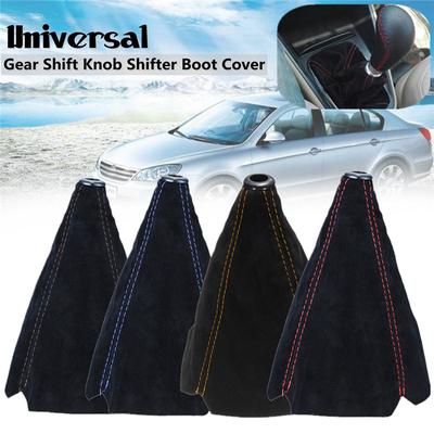 Copri-cuffia cambio auto Rosso/Nero/Giallo/Blu Suede PU Pelle Pomello Leva Cambio Copertura Gaiter