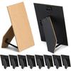 10 Pcs Black Easel Back for Picture Frame 4 X 6 Inch DIY Picture Frame Backing Board with 2 Metal Hinged Hangers for Photo Tile Art Tabletop Wall