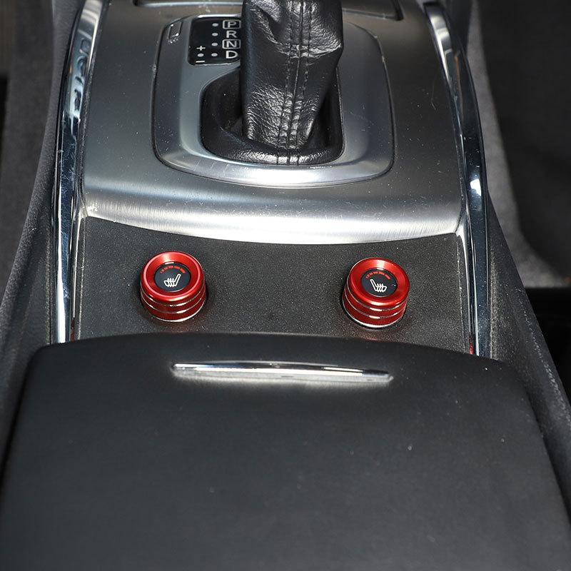 For Infiniti G25 G27 G37 2007-2013 Aluminum Alloy Silver Car Seat Heating Knob Ring Cover Trim Sticker Car Accessories