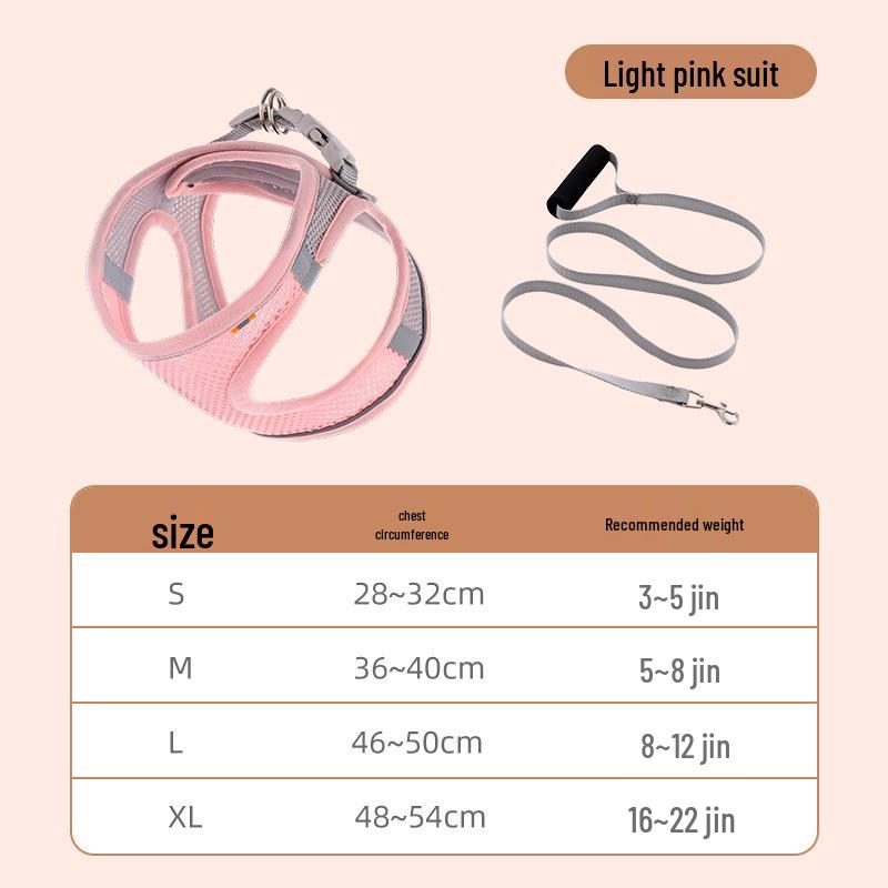 Breathable Vest-Style Pet Harness & Leash for Small Dogs & Cats