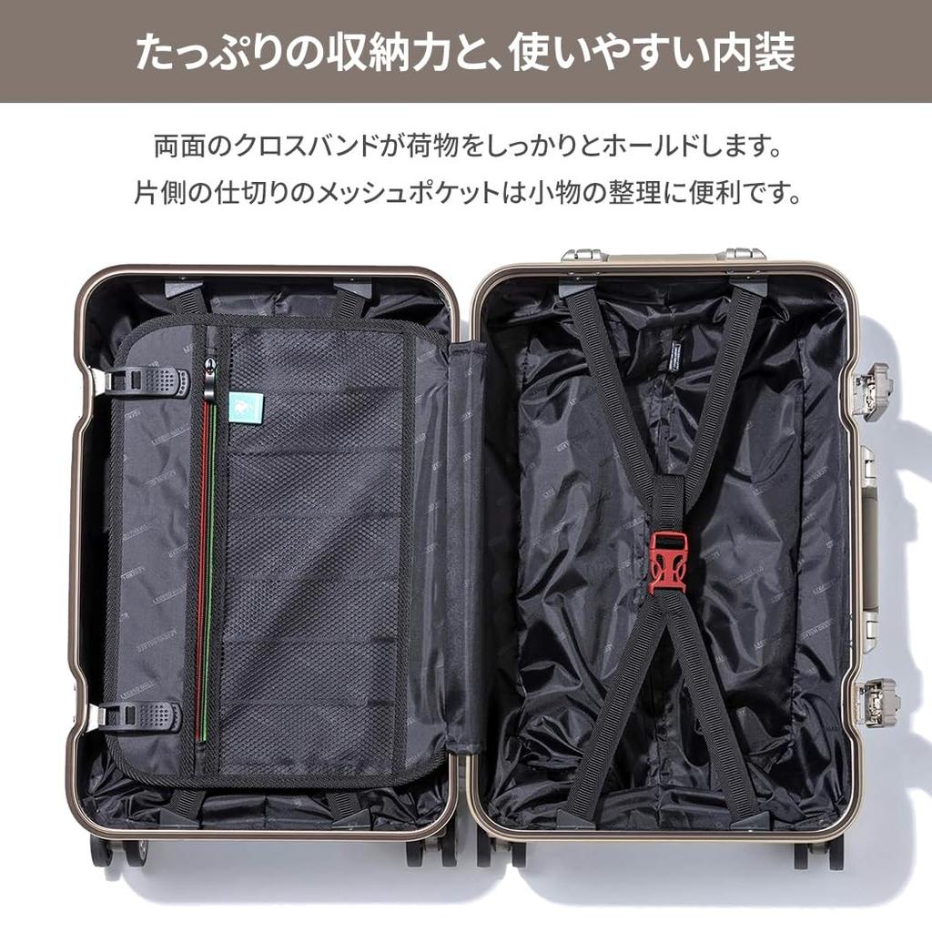 Suitcase Shockproof Aluminum Frame Carry Case S Size Quiet Double Casters TSA Lock Carry Bag Business Travel [Legend Walker] Carry-on (1-3