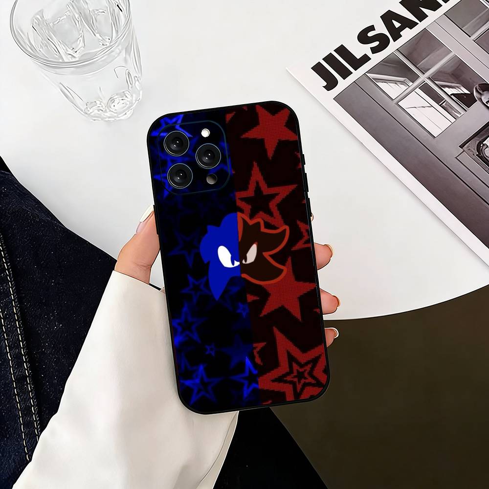 S-Shadow S-Sonic Phone Case For iPhone 17,16,15,14,13,12,11 Plus,Pro Max,XS,Soft Silicone Black Cover