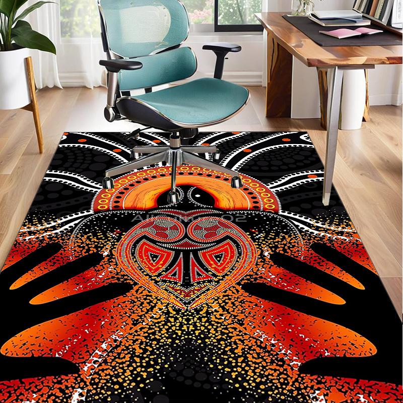 Australian Aboriginal Style Office Rug Chair Mat, Entryway Carpet, Suitable for Front Door, Bedroom, Living Room, Desk, Holiday Gift