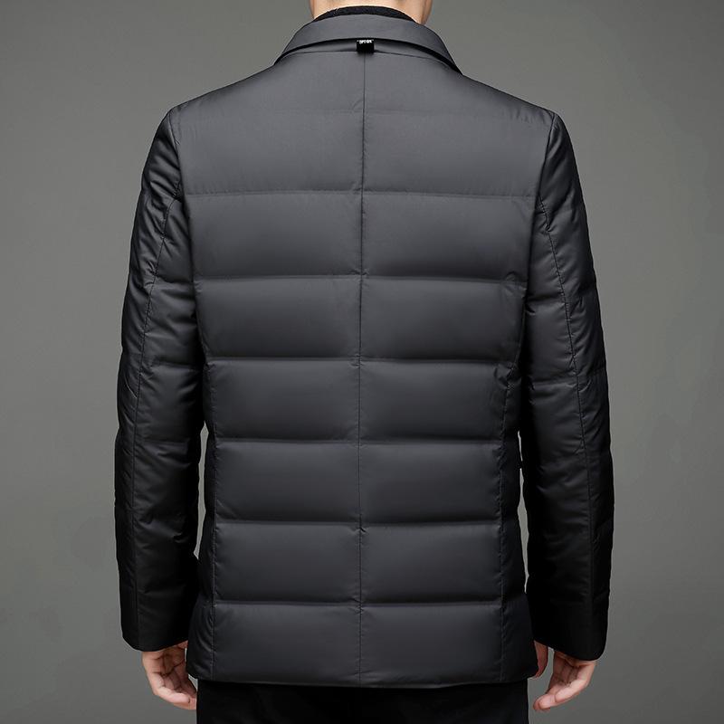 Herren-Daunenblazer, warm, für den Winter, schmal, lässig, schlicht, einfarbig