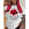 European Sizes Husband In Heart Rose Angel Wings Pattern Printed T-shirt Casual Short Sleeve Round Neck Top Women's Clothing