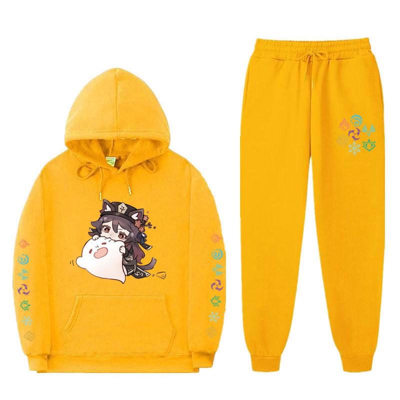 Mens Casual Hooded Sweatshirt Set With Slim Fit Jogger Pants Daily Wear Light Exercise