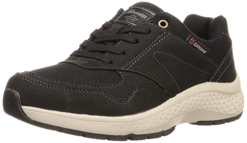 Moonstar SPLT L203 Waterproof Walking Sneakers for All Weather Sizes Size Women's Conditions, 22-25cm, Black, 23.5cm