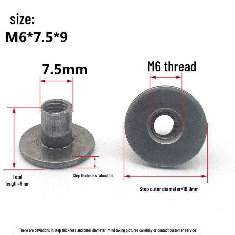 Svařovaná stupňovitá matice typu T s přírubou Kování za studena Železný plech T-víčko M6 M8