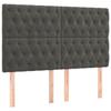 Maison Exclusive - Tête de lit Gris foncé 160x7x118/128 cm Velours