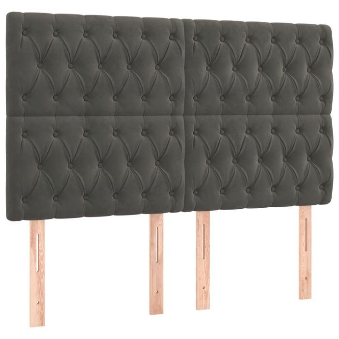 Maison Exclusive - Tête de lit Gris foncé 160x7x118/128 cm Velours