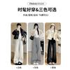 White Padded Wide-leg Pants Women's Autumn and Winter New Loose Straight Fleece Sweatpants Wear Lazy Wind Sports Wide-leg Pants