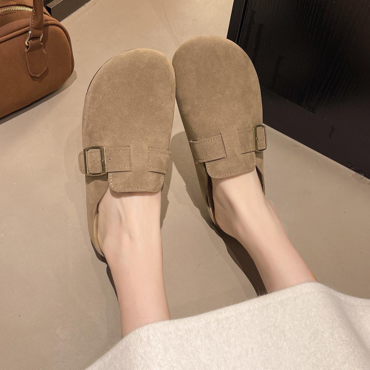 

2025 summer new Boken shoes women s cork platform fishing half slippers Boken shoes women s outer wear bag head drag 41 темного кольору хакі