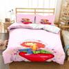3D Print Cartoon Strawberry Shortcake Bedding Set Boys Girls Twin Queen King Size Duvet Cover Pillowcase Bed Boys Adult Bedroom