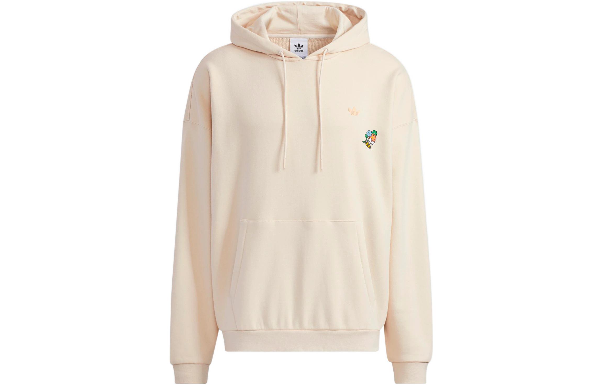 Adidas Originals Sweatshirts Men s Ecru Hooded Moderate Regular HB6865 XXS