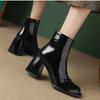 Spring and Autumn New Style Bow Round Toe Square Heel Zipper Short Boots Elegant Sexy Temperament Casual Fashion Women's Boots