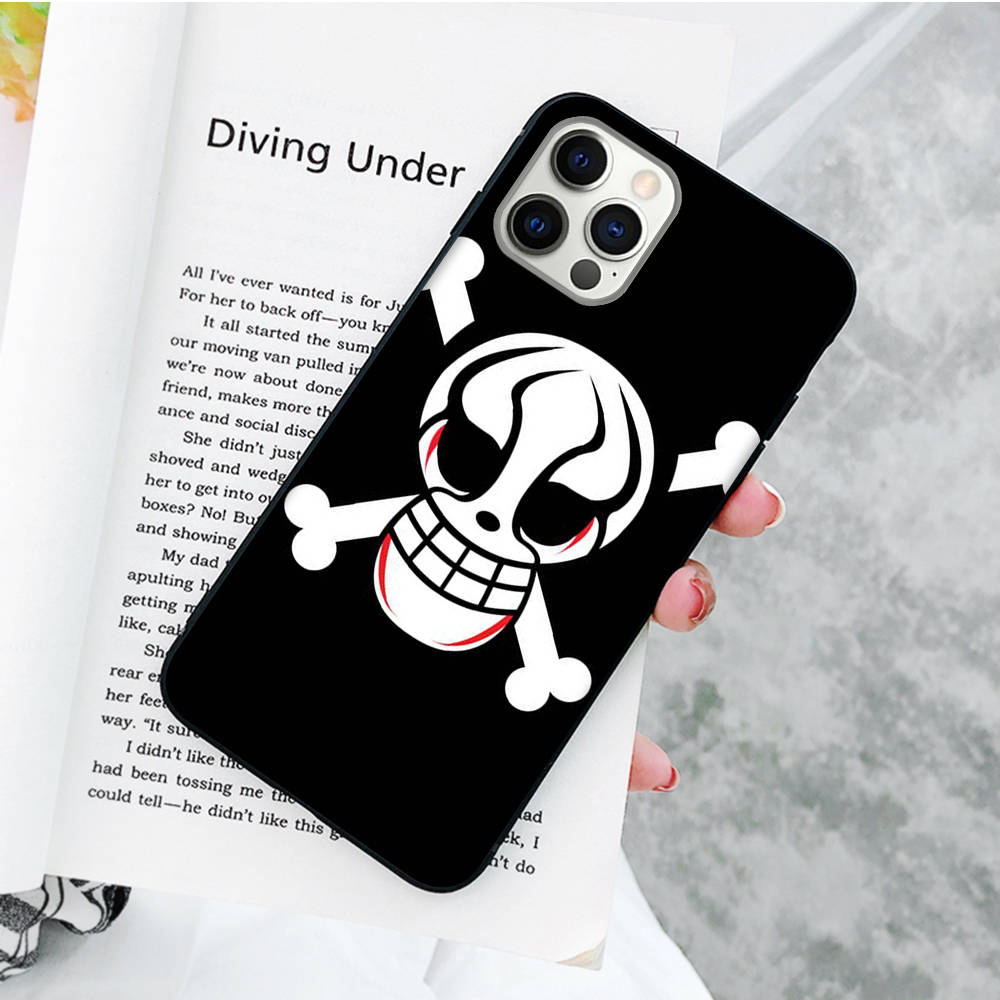 JW59 One Piece Anime Black Soft Case for Samsung Note 20 Lite S24 Ultra S23 A03 A05 A06 A11 A71 A15 A16 A13 A24 A25 A33 A52 A53 A50 M55 M35 Plus