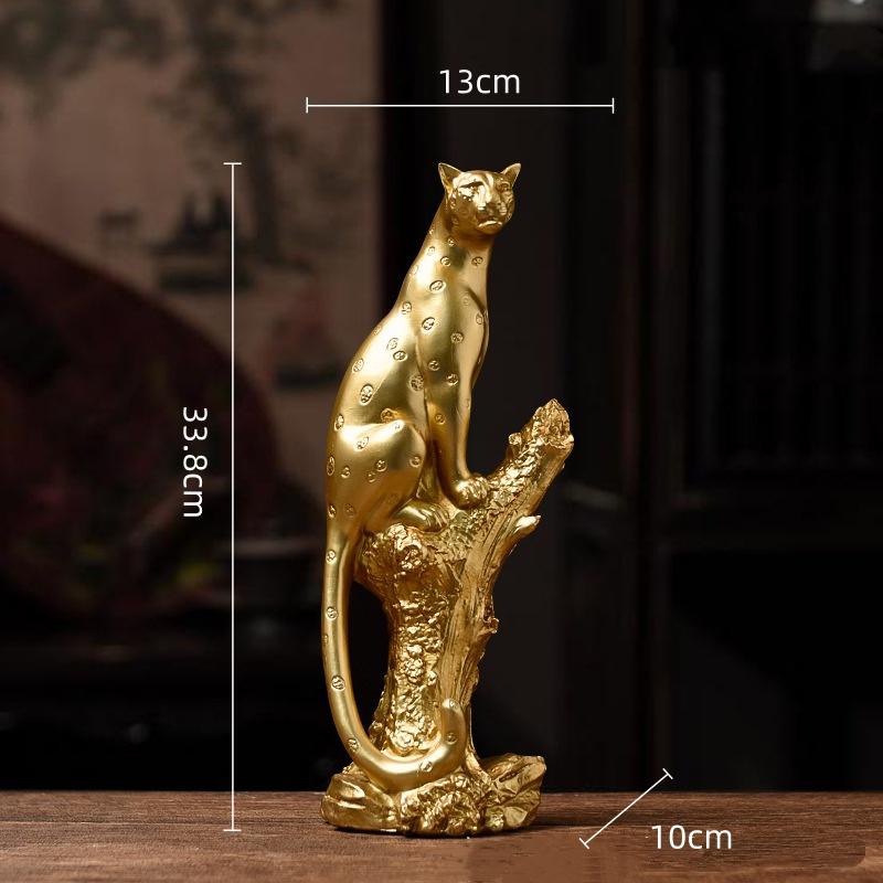 Artigianato in Resina Sculture di Animali Simulate Leopardo Dorato Ghepardo Leopardo Giaguaro Figurine da Corsa Accessori per la Decorazione della Casa