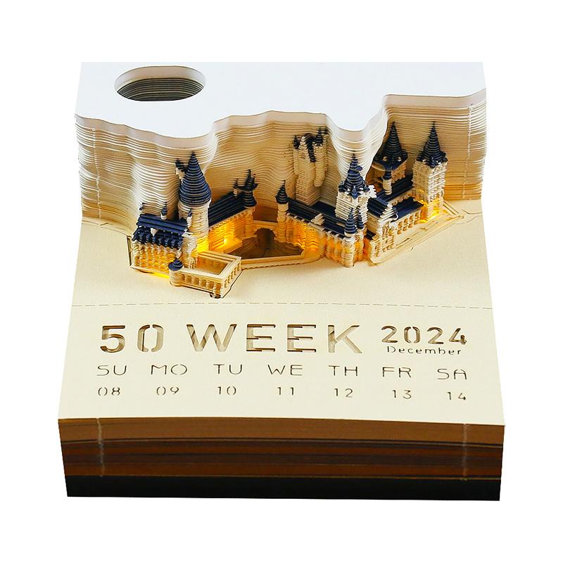 Omoshiroi Magic Castle 3D Notepad 2026 Calendar Memo Pad Block Notes Hary Design Note Paper Stationery Accessories Novelty Gift