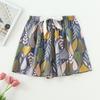 Women's Summer Cotton Silk Drapey Floral Shorts with Elastic Waist