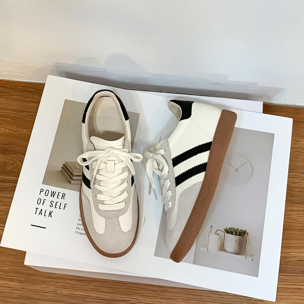 2025 new German training shoes women wear high-end platform casual shoes front lace-up Korean version campus Forrest Gump shoes women