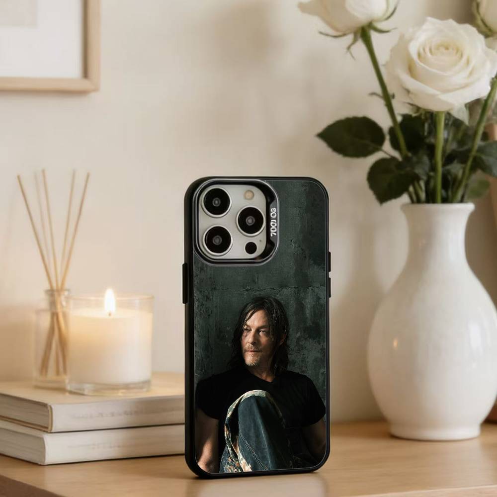N-Norman R-Reedus  Wallpaper Phone Case For iPhone 16,15,14,13,12,17,Pro,MAX Black Matte Shockproof Cover