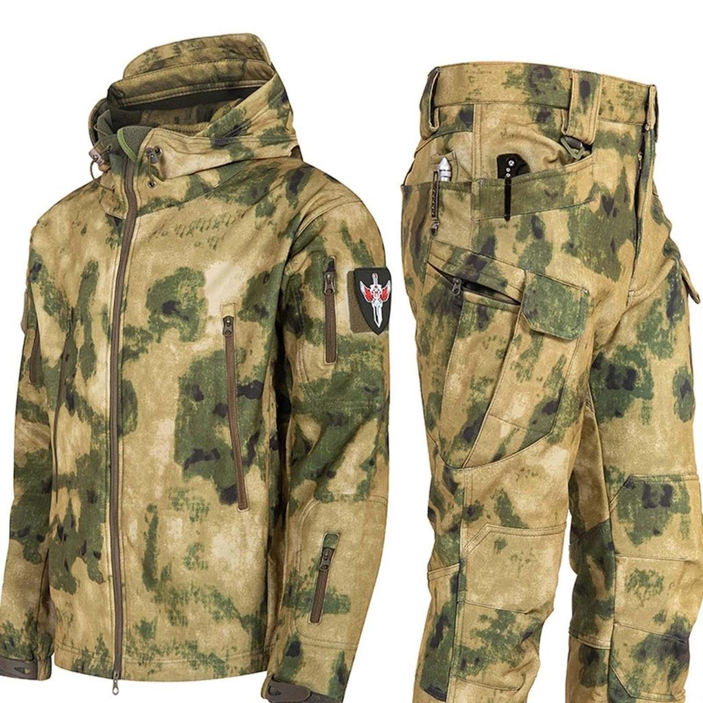 Erkek Outdoor Softshell Ceket Seti Rüzgar Geçirmez Nefes Alabilir Kadife Dağcılık Ceketi