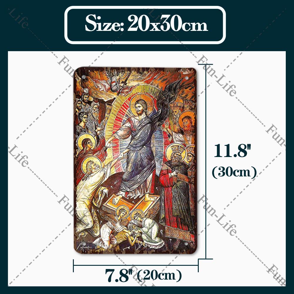 Christianity Vintage Decorative Metal Tin Sign Virgin Mary Retro Plaque Wall Decor Plate Jesus  Bar Pub Club Art Poster 20x30cm