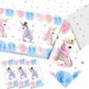 Einhorn Thema Tischdecke Partyzubehör Geburtstagsdekoration Tischdecke Einweg Pe Tischdecke Einhorn Tischdecke