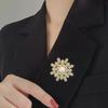 Luxurious South Korean Snowflake Brooch with Zircon Inlaid Diamonds – Elegant Corsage Pin for Suits and Coats.