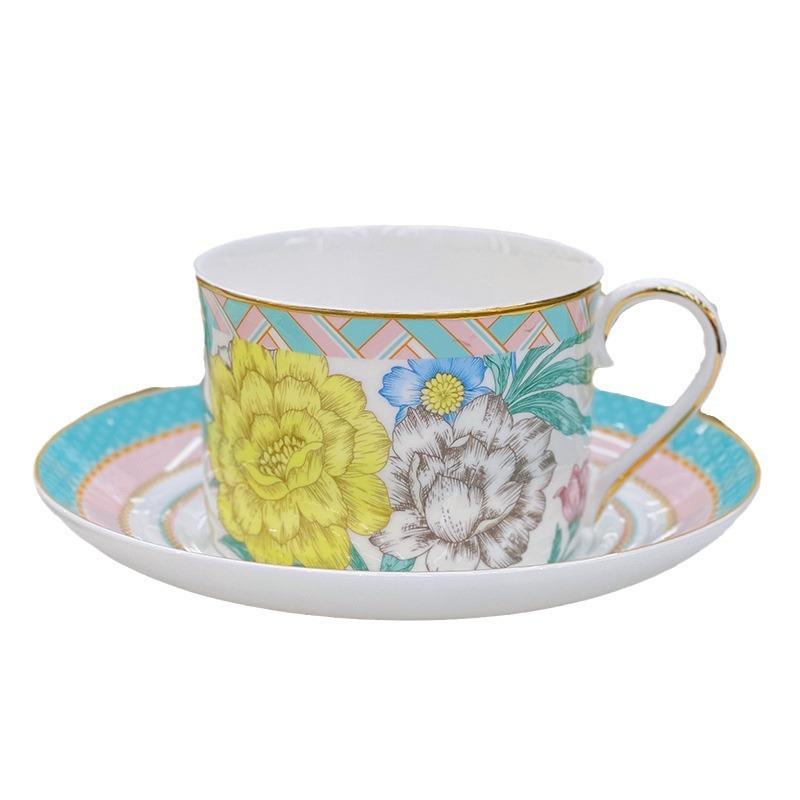 British Light Luxury Ceramic Coffee Cup Saucer With Spoon Luxury Household Afternoon Tea Cup Bone China Set With Hand Gift