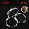 10 Pcs 25Mm Applied Clear Round Cases Coin Storage Boxes Capsules Holder