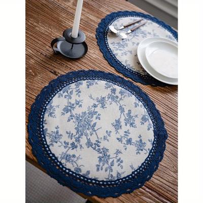 1 Stück Tischset mit Blumenmuster