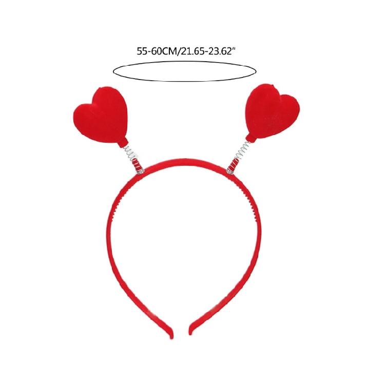 Den svatého Valentýna Srdce Čelenka s tykadly Pokrývka hlavy Sametová čelenka Srdce Párty kostým