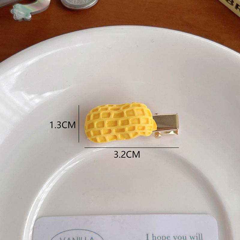 Fată Inimă Drăguț Mic dejun Agraf Simulare Mâncare Agraf Rășină Accesorii pentru păr